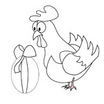 coloriage poule paques